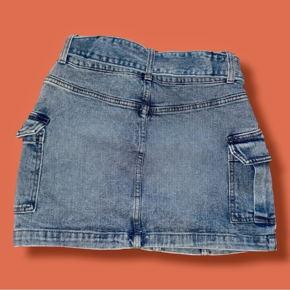 SO Y2K Skirt Denim Cargo Utility Mini Grunge Retro Alt Junior’s 5 Waist 27